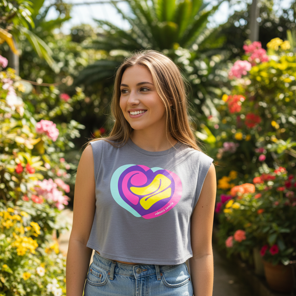 RZ Heart Crop Top Gray