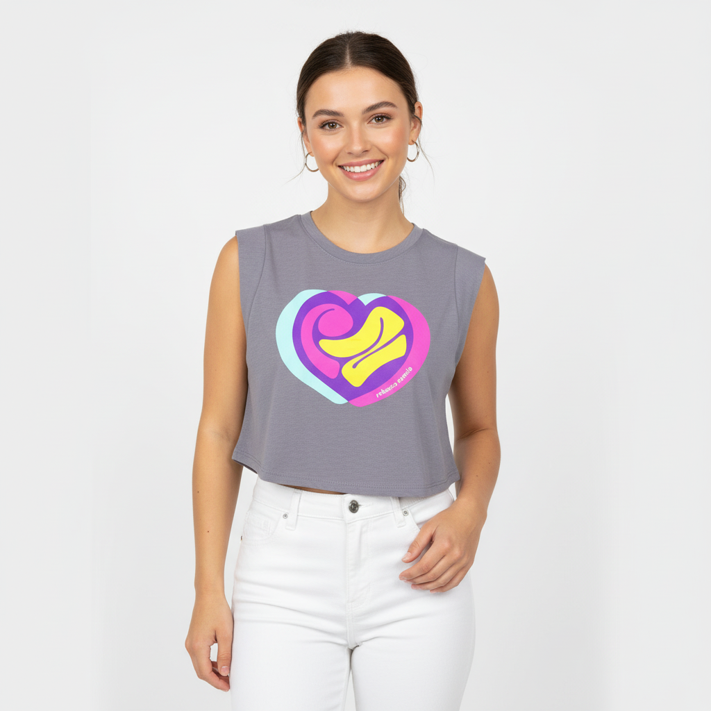 RZ Heart Crop Top Gray