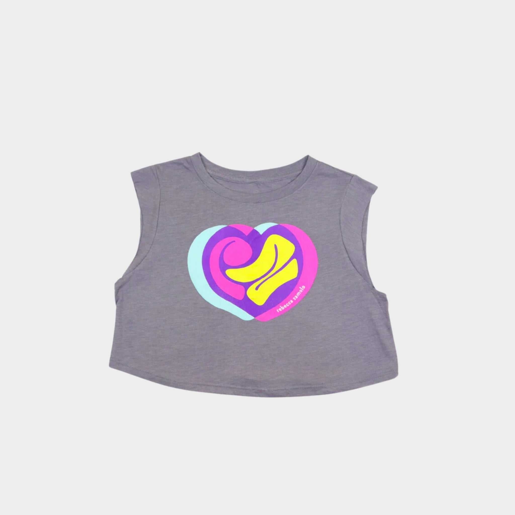 RZ Heart Crop Top Gray
