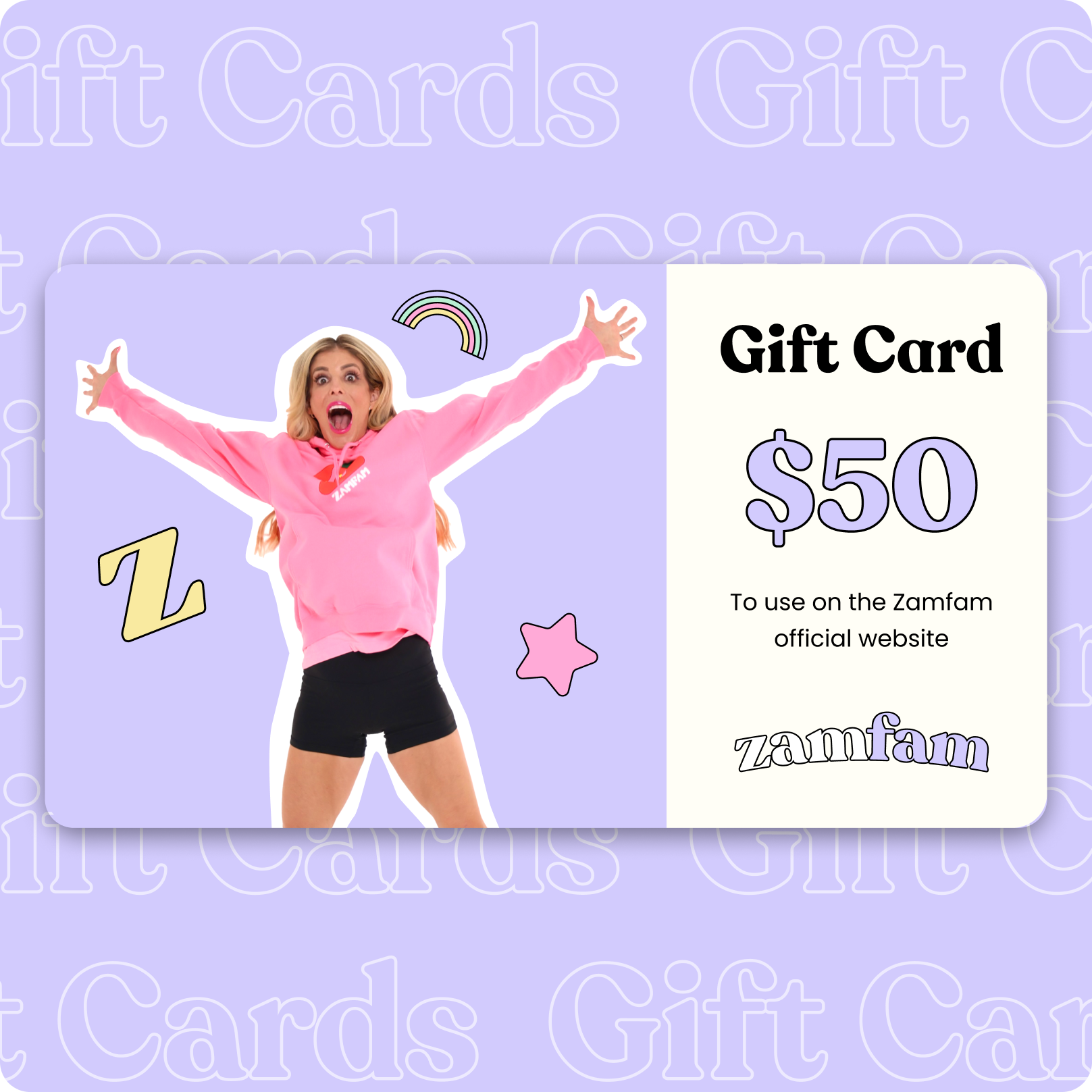 $50 Zamfam gift card.