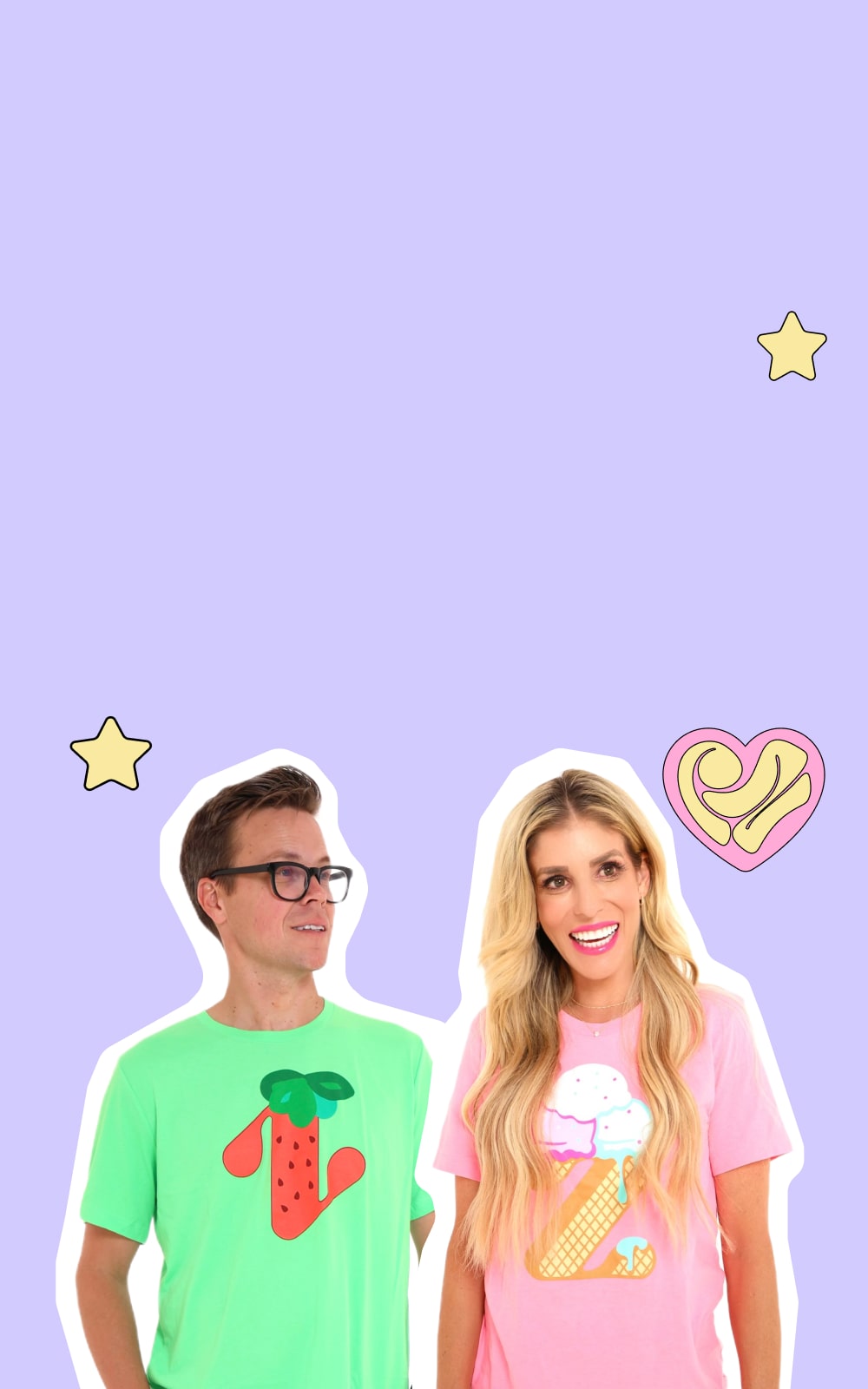 Rebecca Zamolo and Matt Slays wearing Zamfam merch.