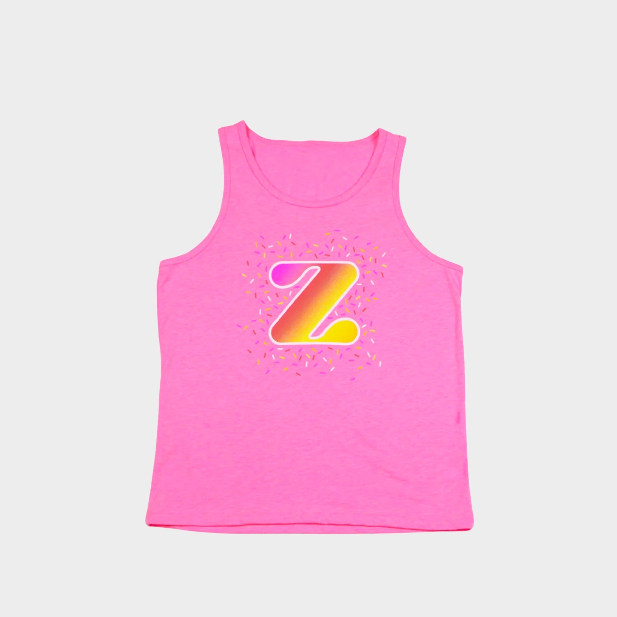 Pink tank top.