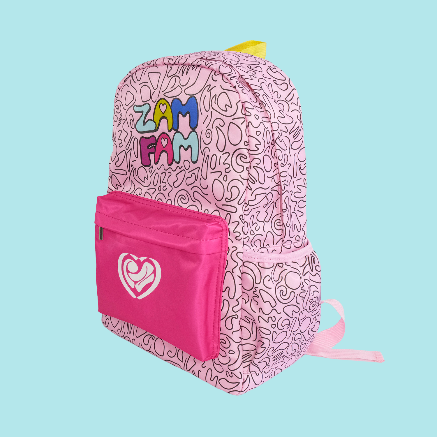 Side view of the back to school backpack.