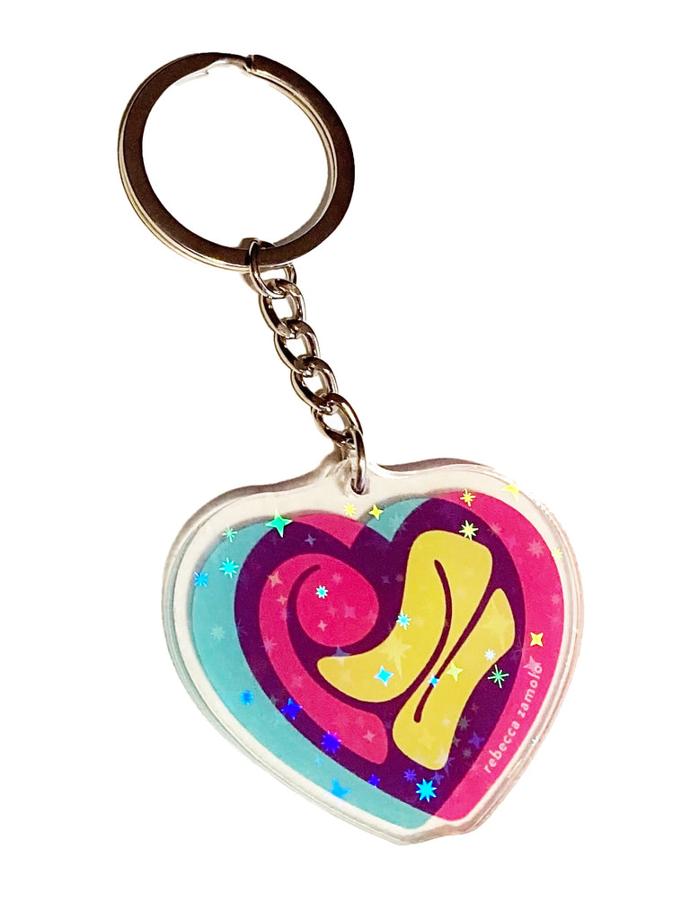 RZ Heart Hologram Acrylic Keychain